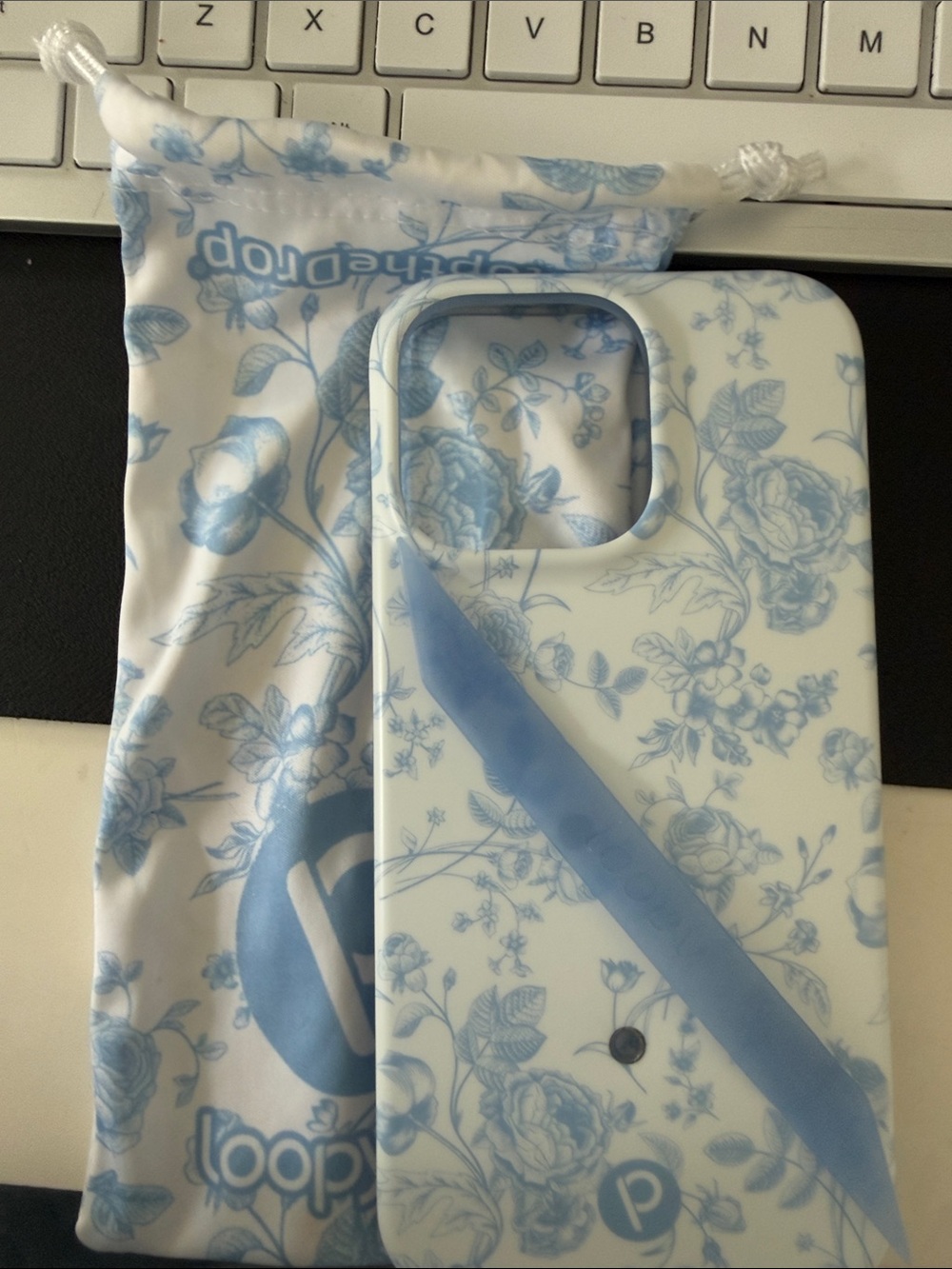 Loopy Case Blue and White Floral iPhone Case